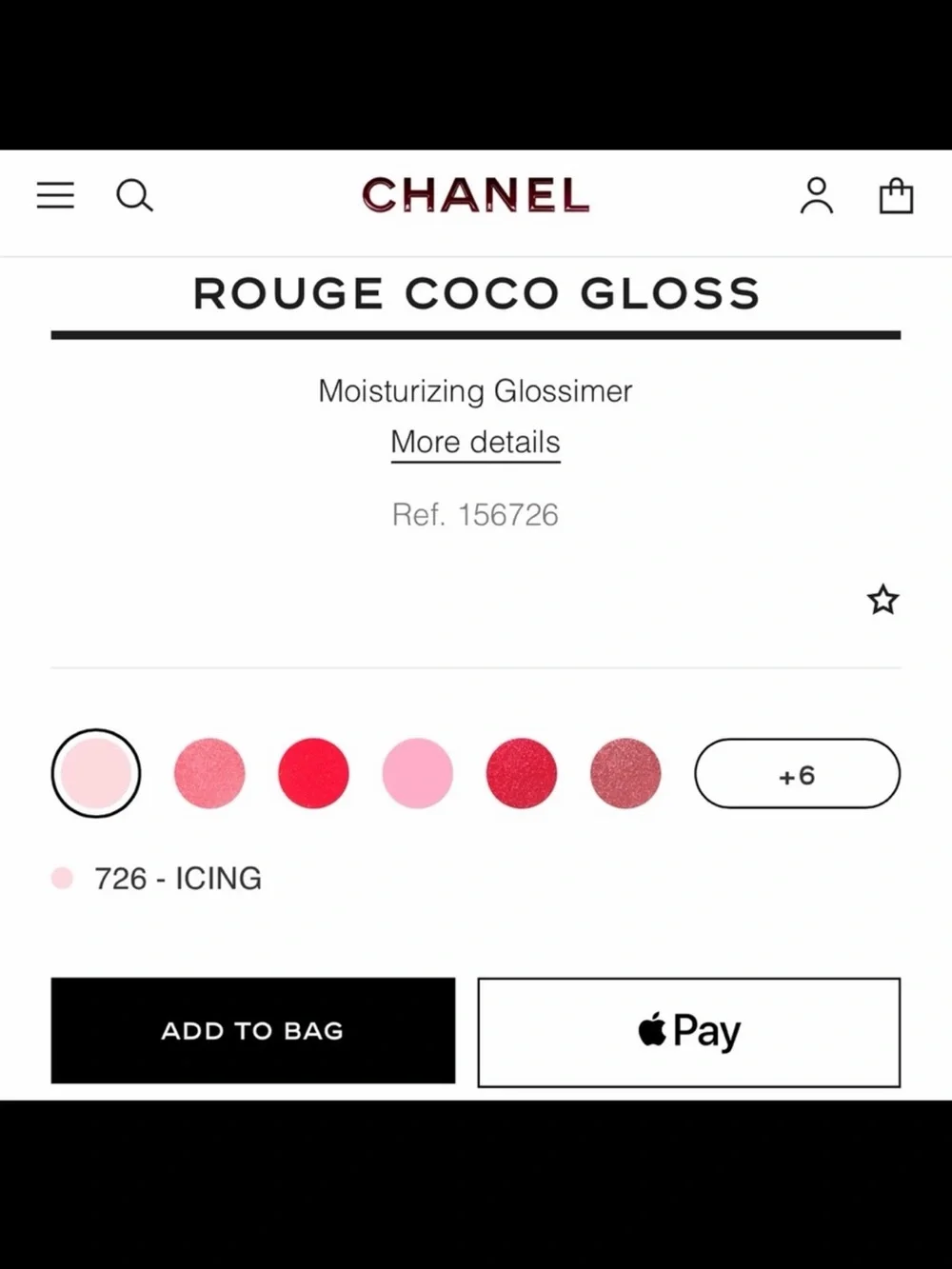 CHANEL ROUGE COCO GLOSS in 726 ICING